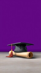 Graduation Cap and Diploma - Classic Academic Success Symbol