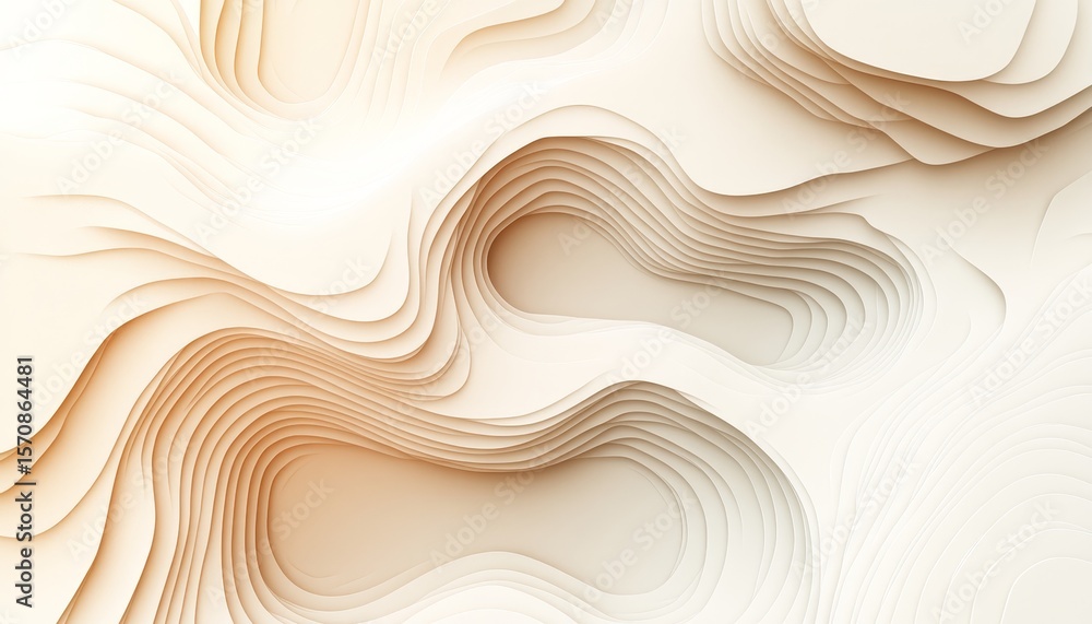 Poster ethereal layers of creamy white in abstract design with delicate ivory gradient and soft textures
