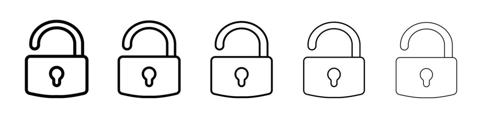 Padlock icon outline simple illustration isolated
