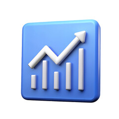 3D Render Positive Growth Chart Icon  Business Success Visual
