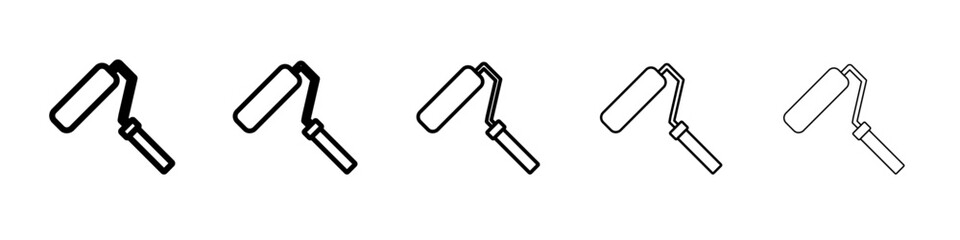 paint roller icon outline simple illustration isolated