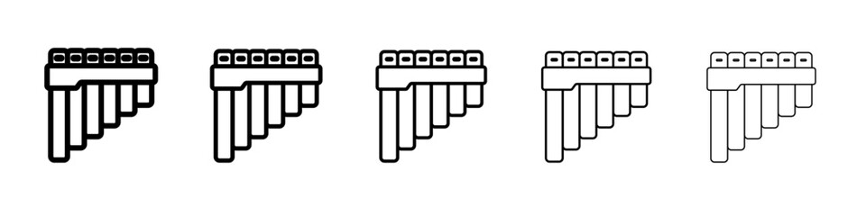 Pan Flute Icon outline simple illustration isolated