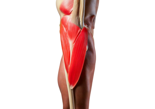 Inflamed Psoas Major. isolated on transparent or white background