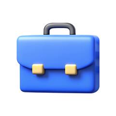 3D Render Professional Blue Briefcase  Business Success Symbol