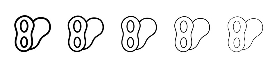 Peanut icon outline simple illustration isolated