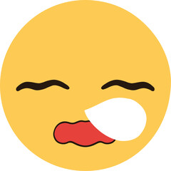 Yellow emoji with a sleepy, snotty face