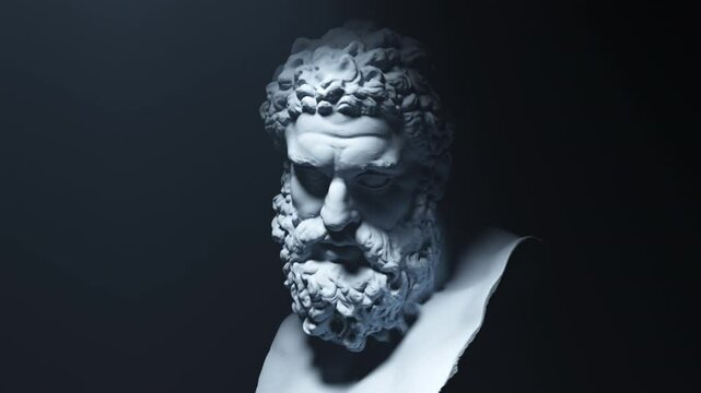 BUST OF HERCULES - Sculpture / Statue - 4K Footage