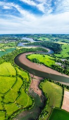 Panorama Farms And Fields Over