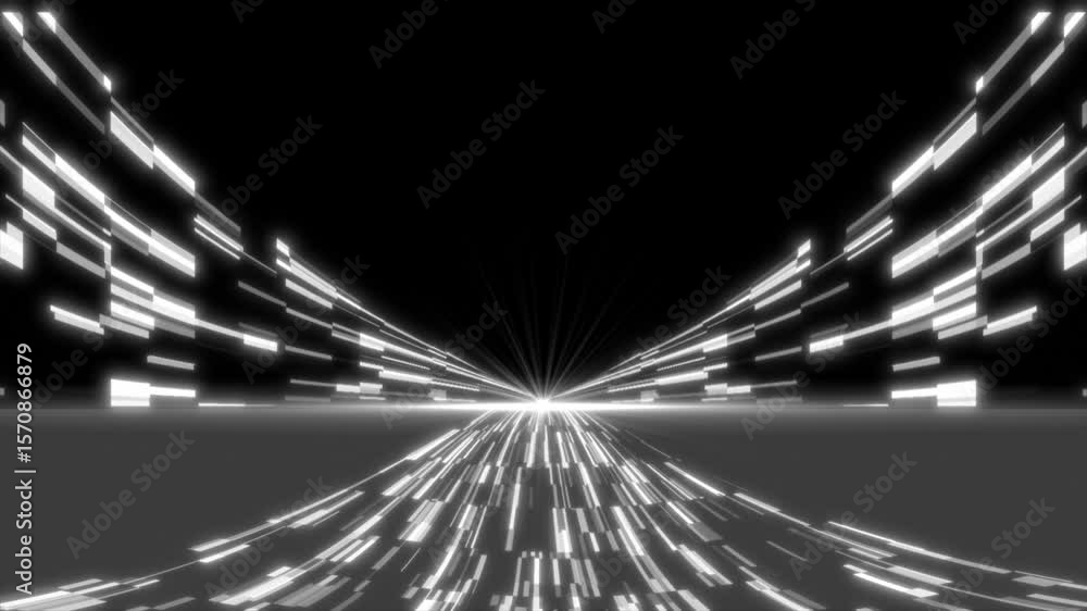 Poster white and black color shiny 3d flowing abstract big data sci-fi hi-tech design technology background
