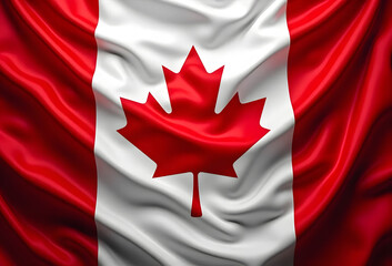 Red, white and red maple leaf flag, Canada national background concept	