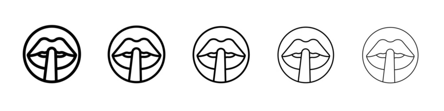 Please do quite pssst icon outline simple illustration isolated