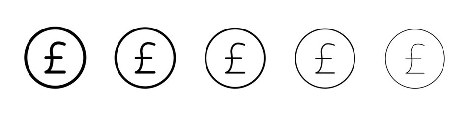 Pound icon outline simple illustration isolated