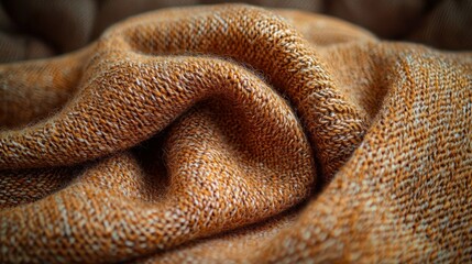 Fototapeta premium Draped, textured, orange fabric with subtle light spots