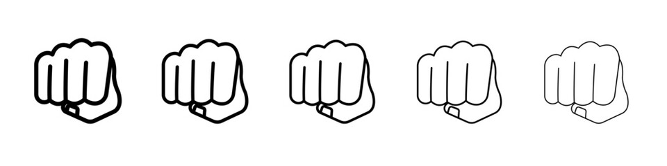 punch fist hand icon outline simple illustration isolated