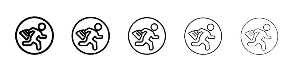 Purse snatcher icon outline simple illustration isolated