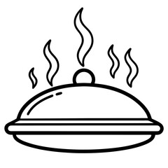 Hot plate line art vector