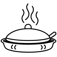 Hot plate line art vector