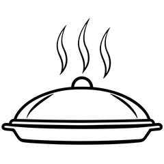 Hot plate line art vector