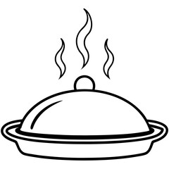 Hot plate line art vector