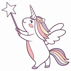 Whimsical Pika feeling Silly in a Unicorn Dreams setting with with a stuffed animal – colored in Unicorn Dreams