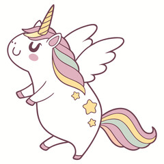 Whimsical Pika feeling Silly in a Unicorn Dreams setting with with a stuffed animal – colored in Unicorn Dreams
