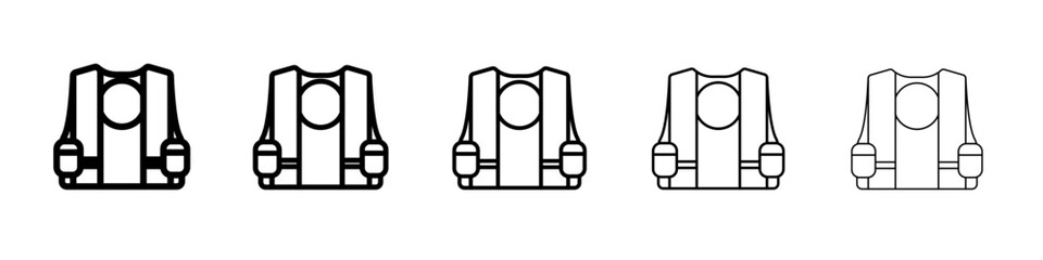 Reflective Police Vest icon outline simple illustration isolated