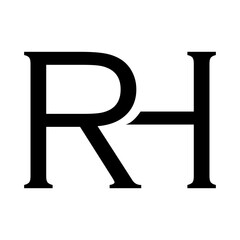 Alphabet letter RH monogram logo vector design