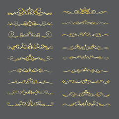Set of Ornament Gold Line