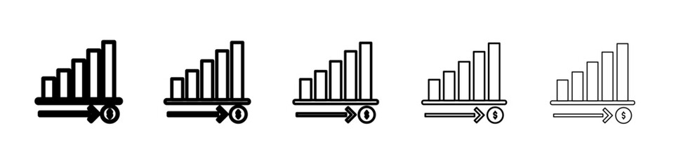 Rise price icon outline simple illustration isolated