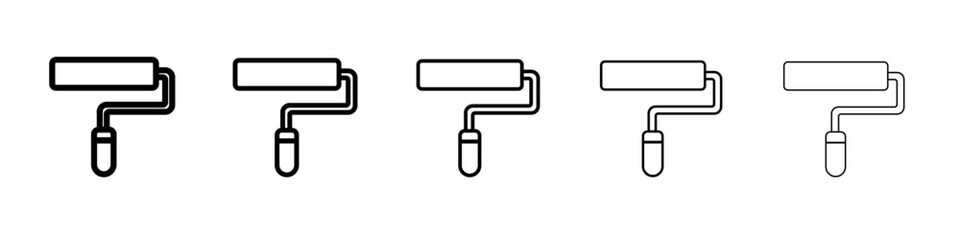 Roller icon set. outline simple illustration isolated