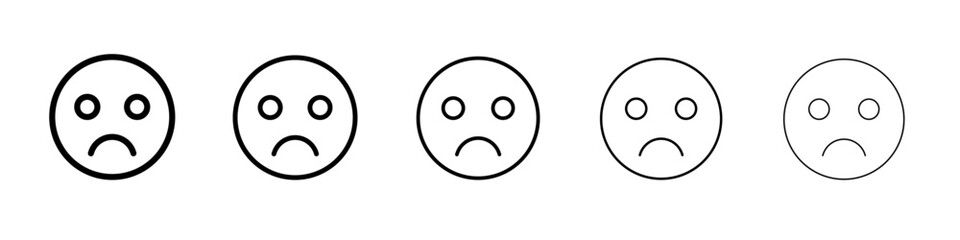 sad icon outline simple illustration isolated