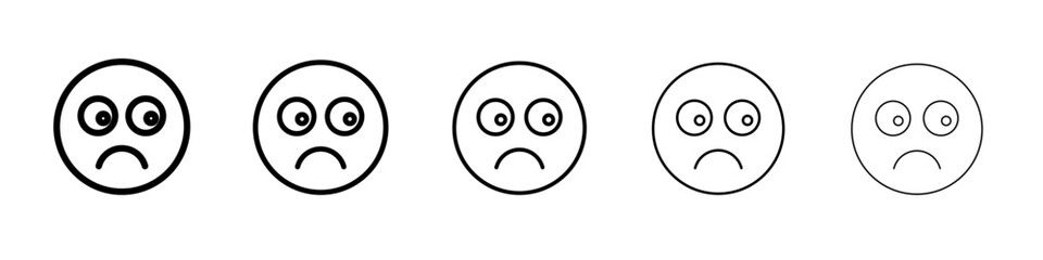 sad icon outline simple illustration isolated