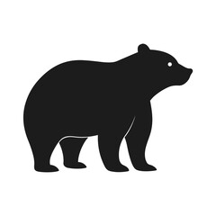 Fototapeta premium Minimalist bear icon in standing pose for wild animal logo and nature adventure artwork