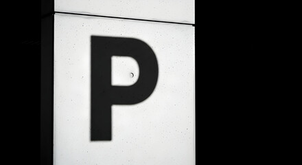 Parking Spot Indicator Emphasizing Accessibility And Location Guidance Monochrome