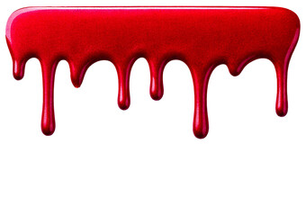 Fototapeta premium Red Paint Dripping on Surface isolated on transparent or white background