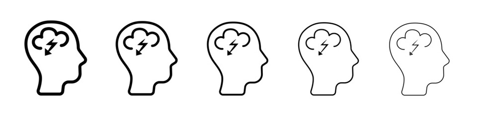 Set of Brainstorming icons. outline simple illustration isolated