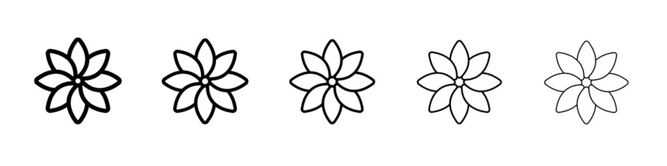Set of Flower icons. outline simple illustration isolated