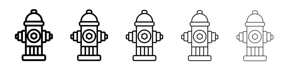 Set of Hydrant icons. outline simple illustration isolated