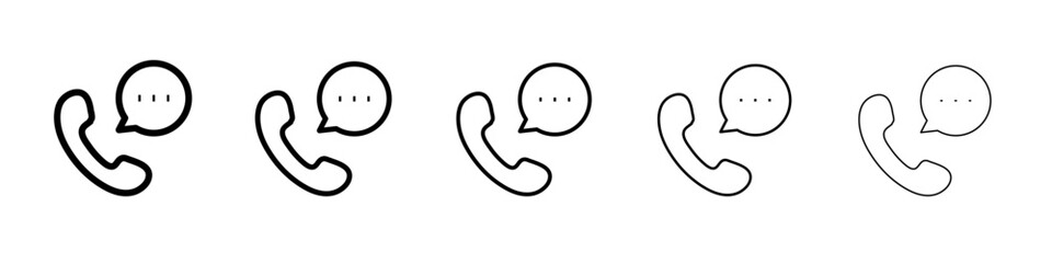 Set of Phone Call icons. outline simple illustration isolated