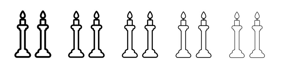 Shabbat candles icon outline simple illustration isolated