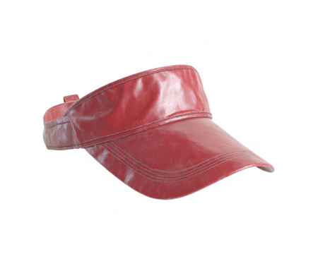 Red visor cap, glossy