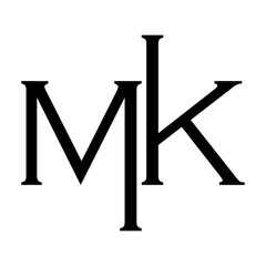 Alphabet letter MK monogram logo vector design