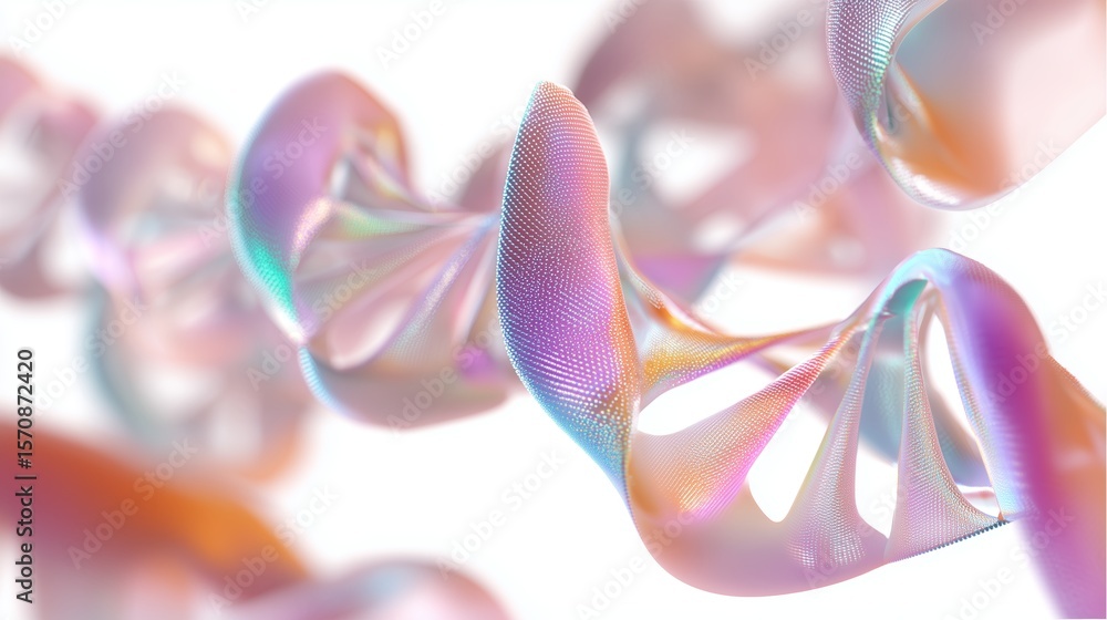 Poster abstract colorful shapes exhibit fluid motion, creating a mesmerizing display of light and form in a