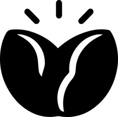 Coffee Beans Icon Simple Black Silhouette
