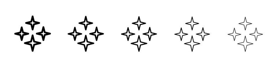 Obraz premium Sparkles shine icon outline simple illustration isolated