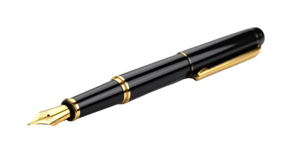 Naklejka premium Black fountain pen isolated on transparent background