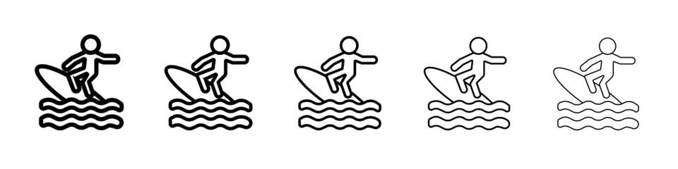surfing icon outline simple illustration isolated