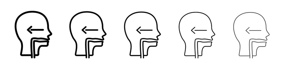 Swallowing reflex icon outline simple illustration isolated