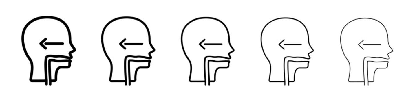 Swallowing reflex icon outline simple illustration isolated