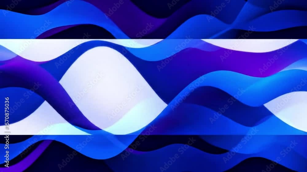 Poster abstract blue waves motion graphics background animation video loop for visuals presentation 1080p